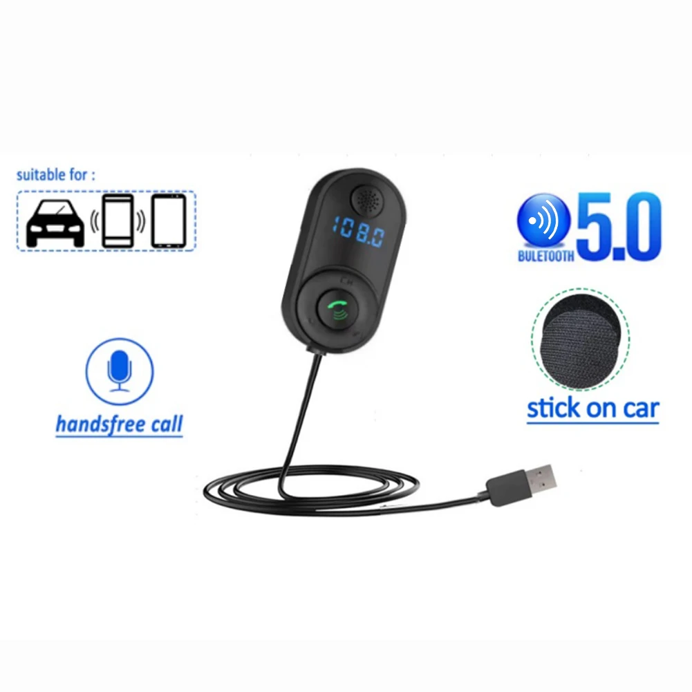 Wireless Car Adapter Audio 3.5mm Car Receiver Bluetooth-Compatible 5.0 USB AUX Auto Wireless Receiver for Hands-Free Car Speaker