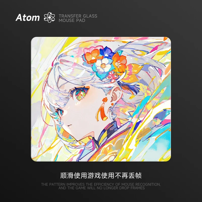 

Стеклянный коврик для мыши ATOM, закаленный обновленный гладкий FPS игровой коврик для офисного стола, домашний коврик, игровые аксессуары, официальный коврик для мыши
