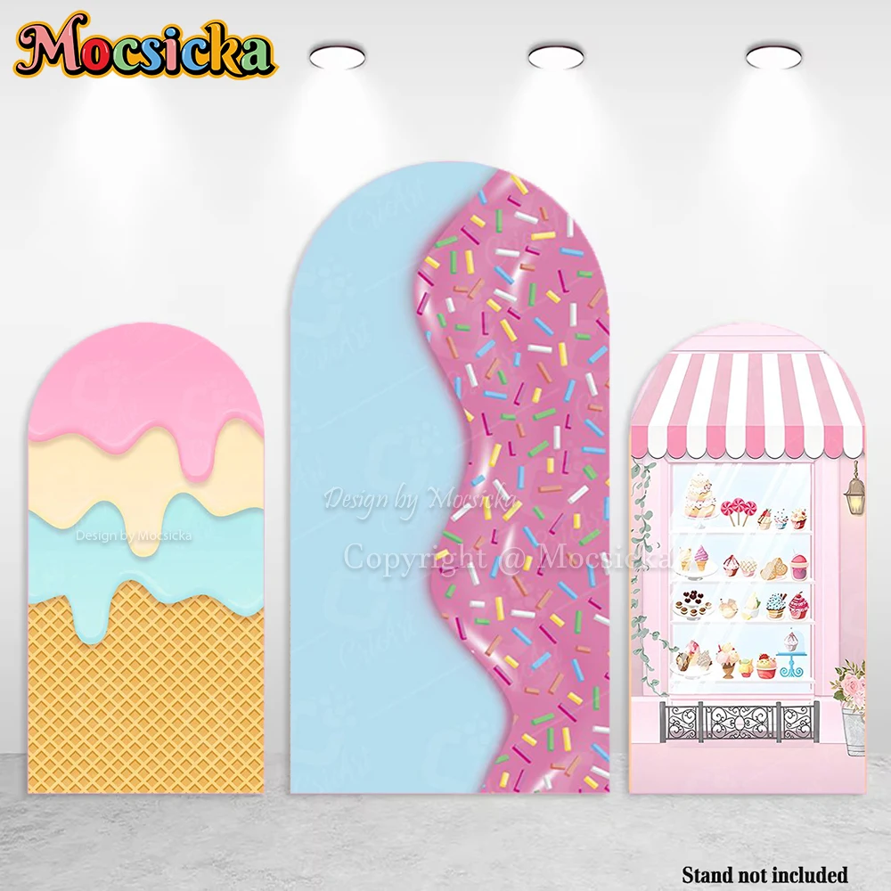 Mocsicka Dessert Shop Arch Cover Background For Girls Birthday Photography Candy Cookie Backdrop Kid Birthday Cake Smash Photo