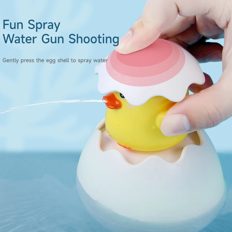 Summer Bath Toy For Babies Cute Cartoon Animal Egg Toys Water Spraying Fun Swimming Pool Toys Baby Shower Happy Paddle Toys Gift