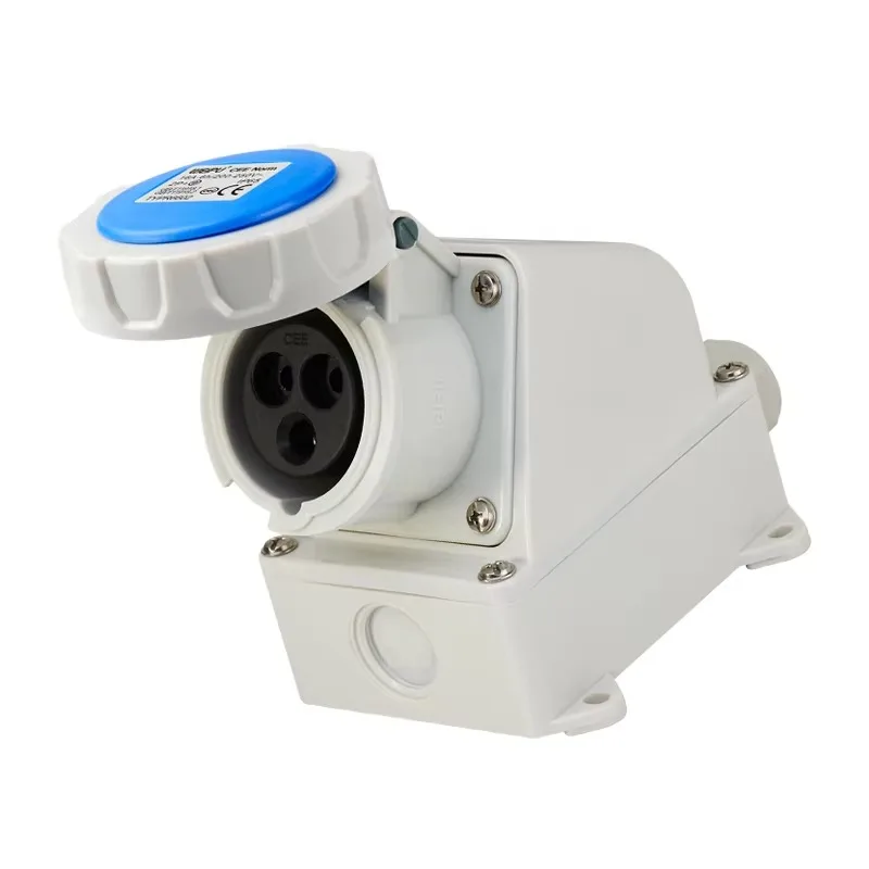 IP44 Waterproof CEE IEC60309 WEIPU TYP 3Pin Blue Female Socket   Industrial Connector for Electrical Equipment Power