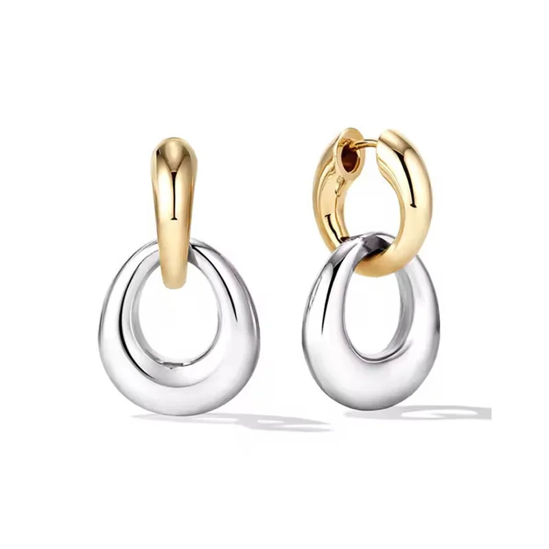 Chunky Gold Silver Color Earrings for Women Knot Knocker Paperclip Link Dangle Drop Earring Hypoallergenic Jewelry Trendy Gifts