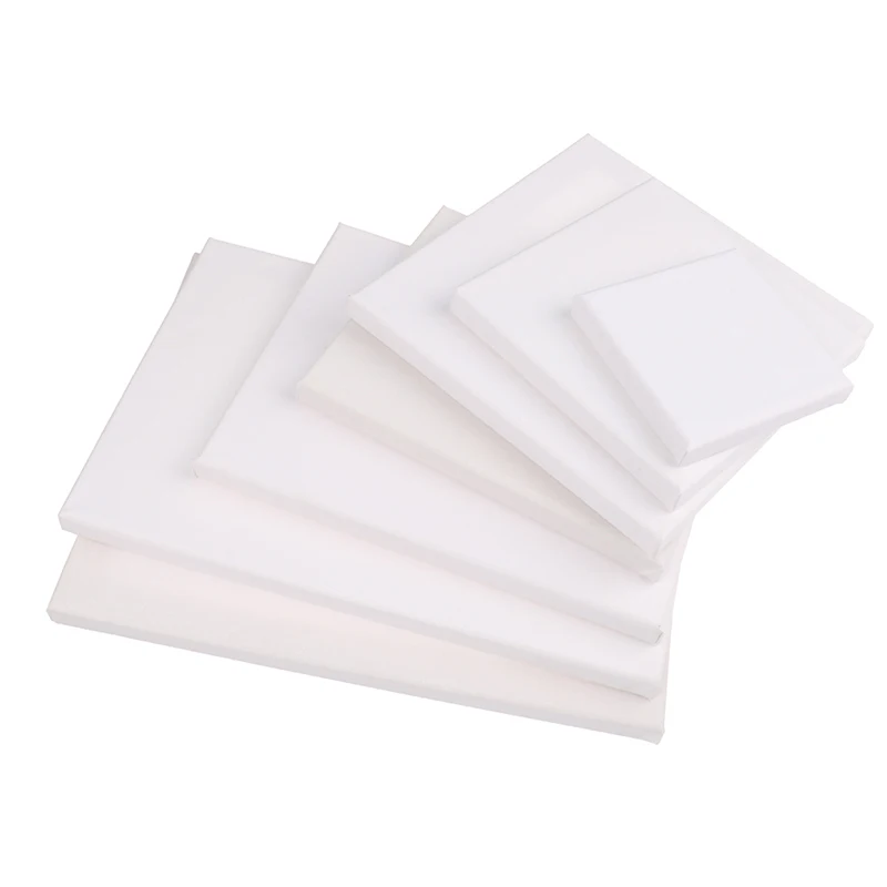 White Blank Square Artist Canvas For Oil Painting On Canvas, Acrylic Watercolor Oil Paint With Wood Frame As Primer Accessories
