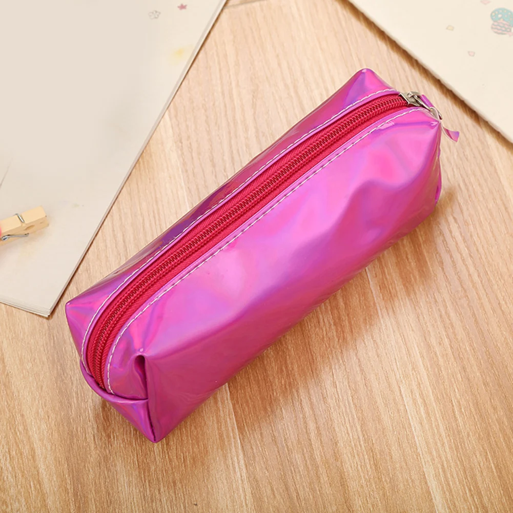 Fashion Metallic Color Pencil Bag Wear Resistant Stationery Bag For Boys Girls