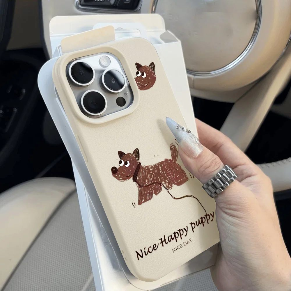 

Cute Dog Silicone Case For iPhone 16 15 11 12 13 14 Pro Max 14 16 Plus iPhone11 11Promax 16prmax Shockproof Leather Cover unda