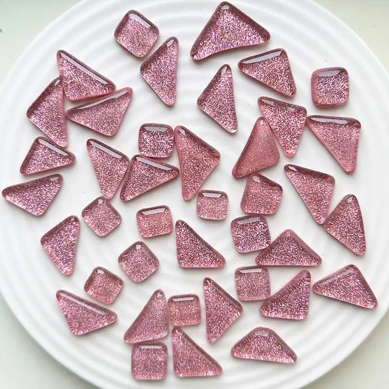 

100g/Set Diy Irregular Mix Color Glitter Glass Mosaic Stones Mosaic Glass Crafts Material Puzzle for Diy Mosaic Making 917