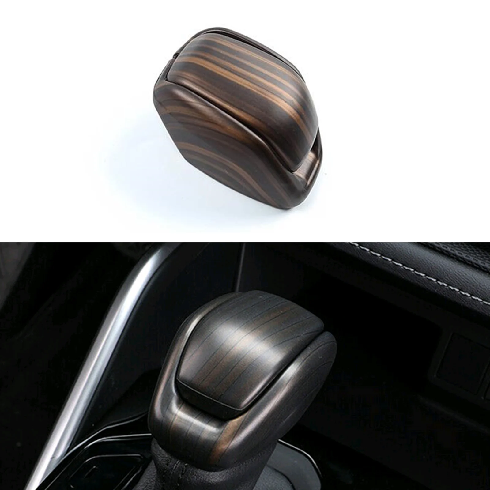 

For Toyota Highlander 2020-2024 Shifter Console Handle Cap Peach Wood Look Gear Shift Knob Head Cover Trim