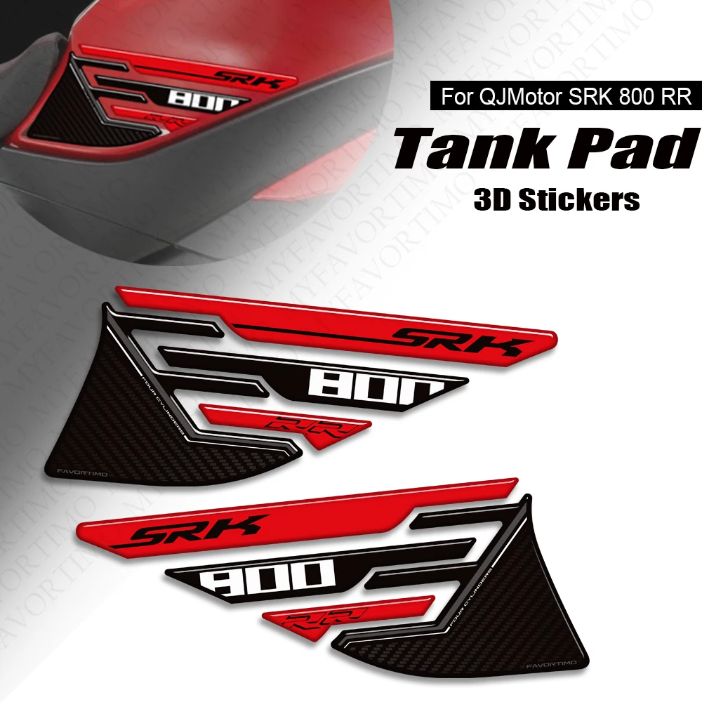 شارات خزان الدراجة النارية لمحرك QJMotor QJ SRK GSR 800 RR SRK800 غطاء وسادة الخزان مجموعة زيت الوقود الغازي ملصقات الركبة حامي