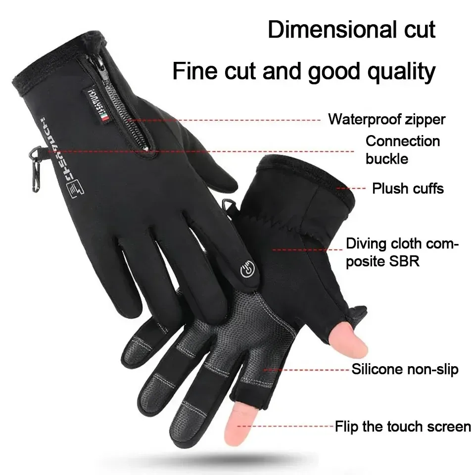 Guantes de pesca de invierno táctiles – Impermeables y antideslizantes - imagen 3