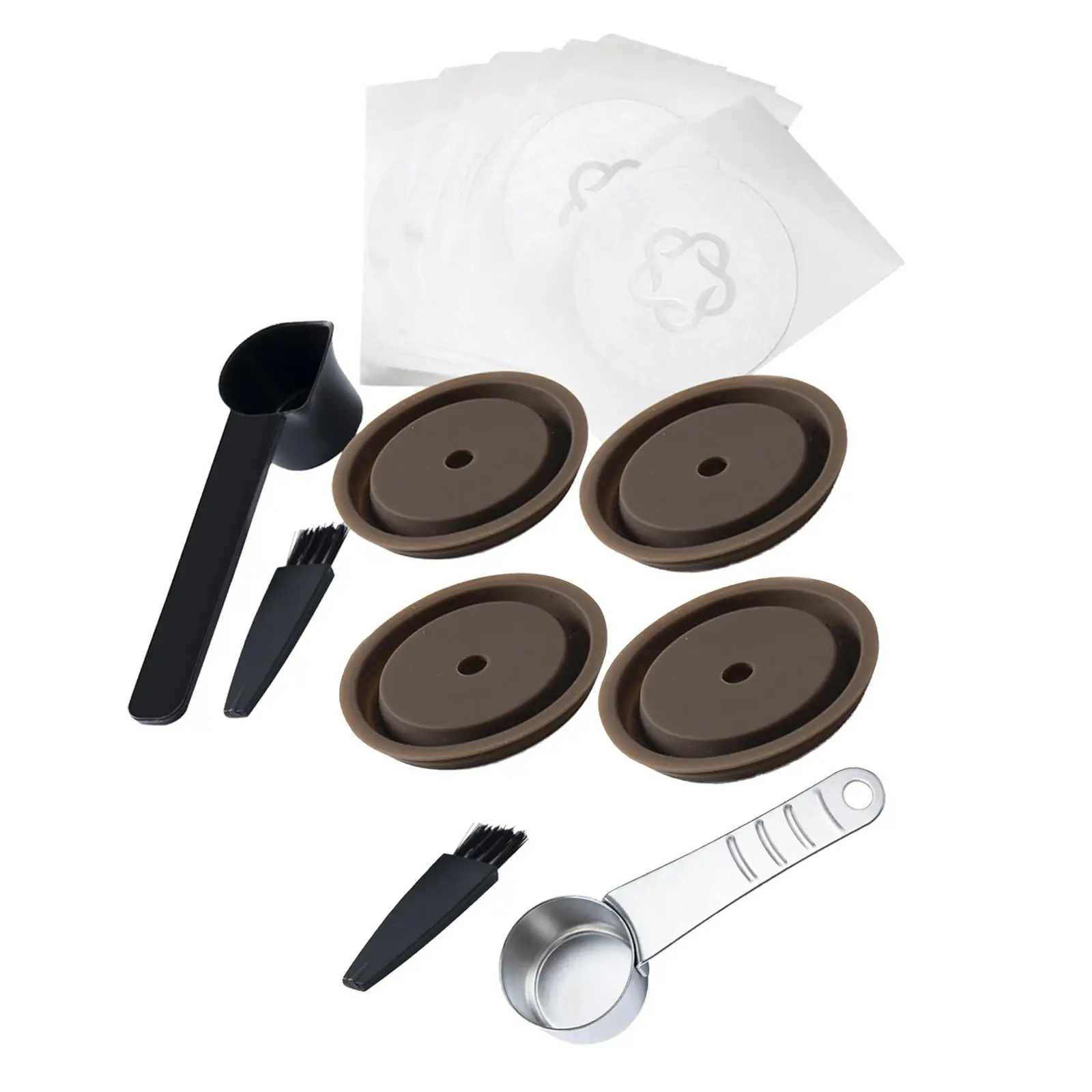 Coffee Discs, W/ Metal Spoon, Lids and Brush Accessories for for