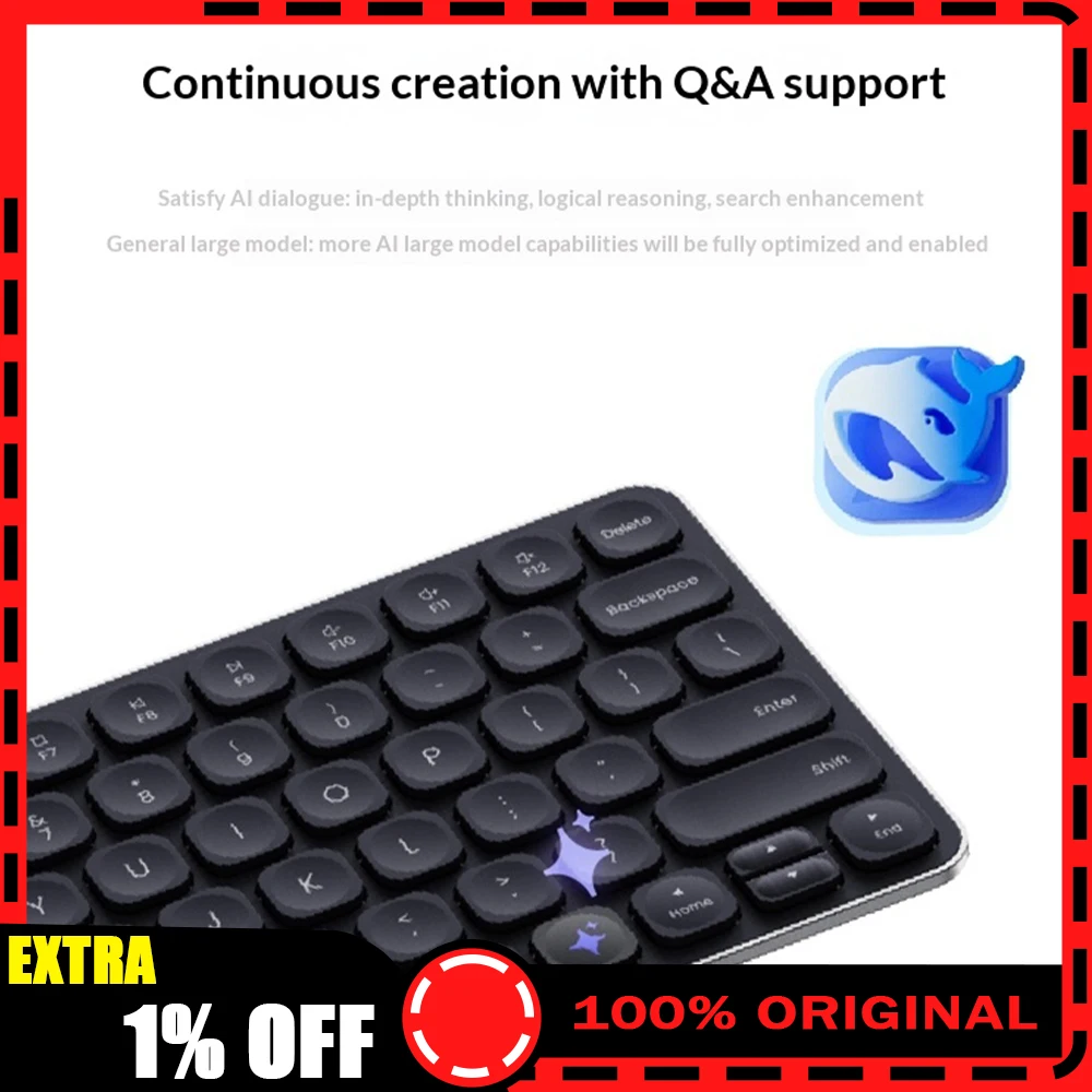 

Rapoo E9000G AI Wireless Keyboard 3.9mm² Reduce Power Consumption 500mAh Dual Mode Connection Office Keyboard For Pc Accessories