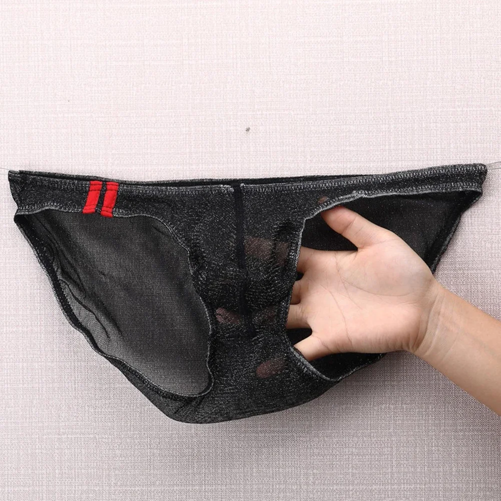 

Breathable Underpants Mens Thong Underwear Comfortable Fit Mesh Fabric Solid Color Pattern Breathable Mesh Thongs For Men