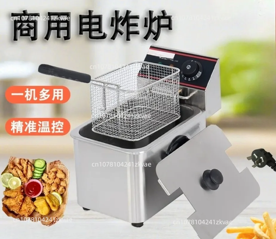 Commercial Countertops Stainless Steel Electric Double Can Double Basket Chip Fryer Kitchen Equipment
