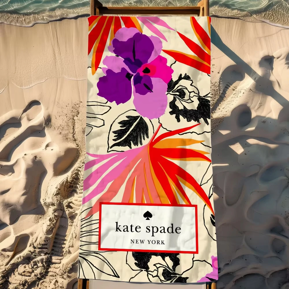 1pc Kate Spade New York Tropical Floral Beach Towel Microfiber Soft Quick Dry Bath Towel for Swimming Outdoor Yoga