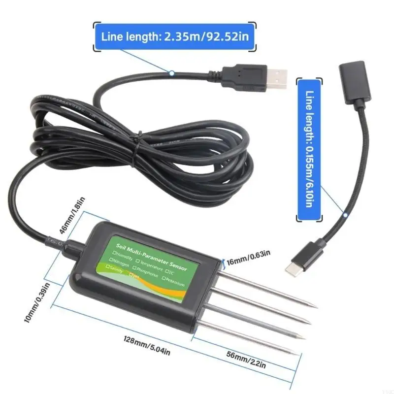 طقم اختبار التربة يعمل بمنفذ USB 316L من الفولاذ المقاوم للصدأ للاستخدام الزراعي Y4QC