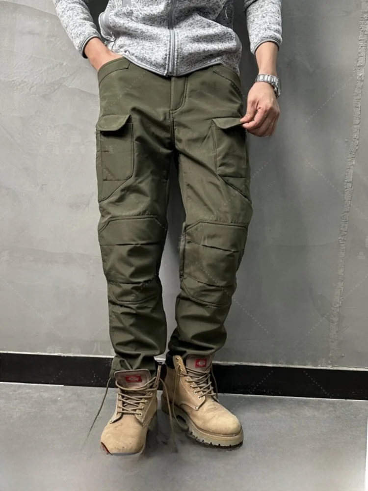 

Windproof Water-resistant Fce Lined Tactical Work Trousers Outdoor Casual Multi-ket Autumn Winter High-end Leisure Pants