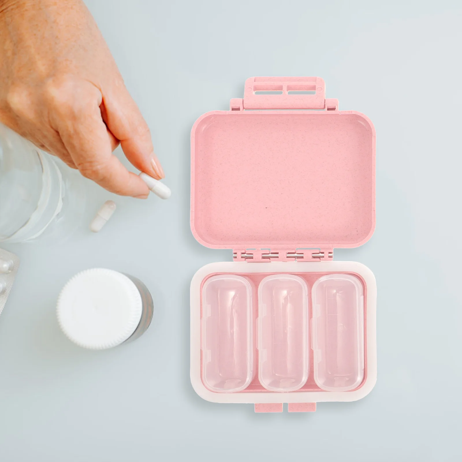 

3Pcs Medicine Box Portable Compact Multi-Grid Pill Case Detachable Travel Organizer Wear-Resistant Daily Use Medicine Storage