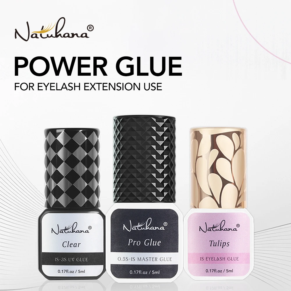 NATUHANA FLoral Scent lashes Glue Tulip Scent adhesive for eyelash 1s Second Fast Drying Strong False Eyelash Extension Glue