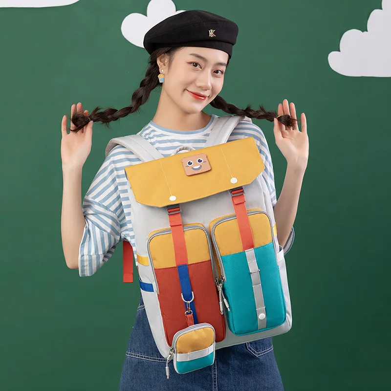 

Korean Backpack for Girls Teenager Travel School Backpacks Boys Children Rucksack Casual School Bags Cute Multipocket Book Bag