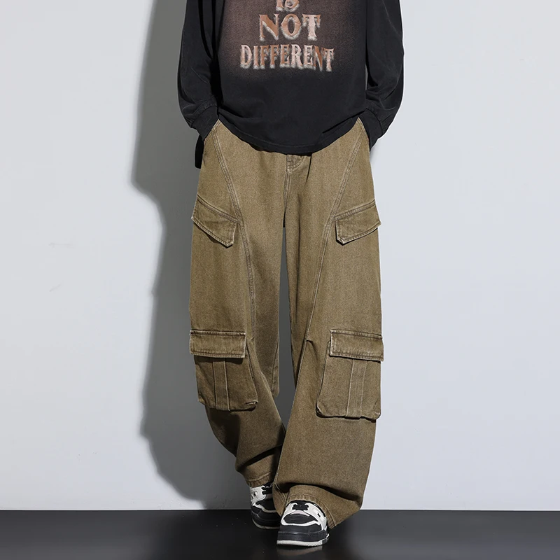 Abbigliamento da lavoro da uomo per giovani all'aperto per l'autunno Pantaloni larghi e casual di fascia alta di fascia alta Pantaloni a gamba dritta da uomo alla moda