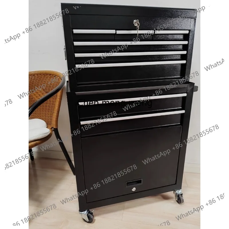 

Металлический инструментальный шкаф на 8 ящиков с колесами и замками для гаража, мастерской и авторемонта