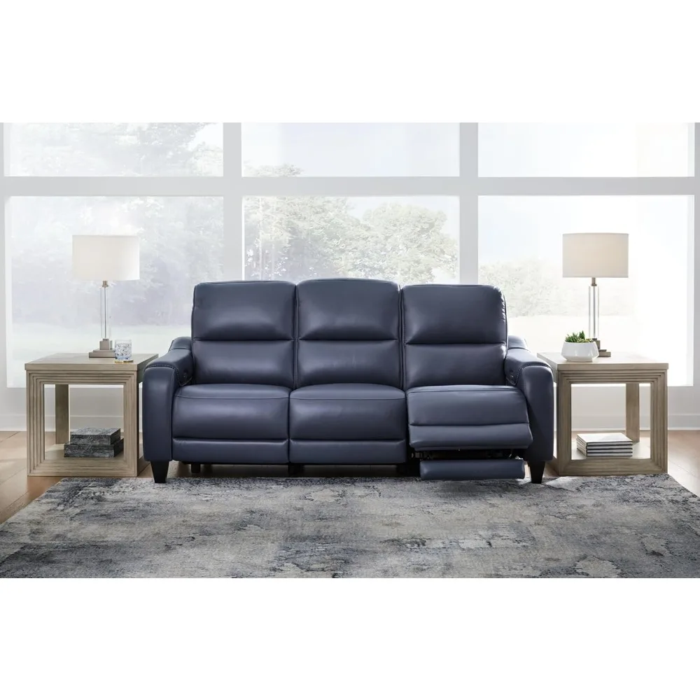 

Mercomatic Contemporary Leather Match Wall Hugger Power Reclining Sofa with Adjustable Headrest and U
