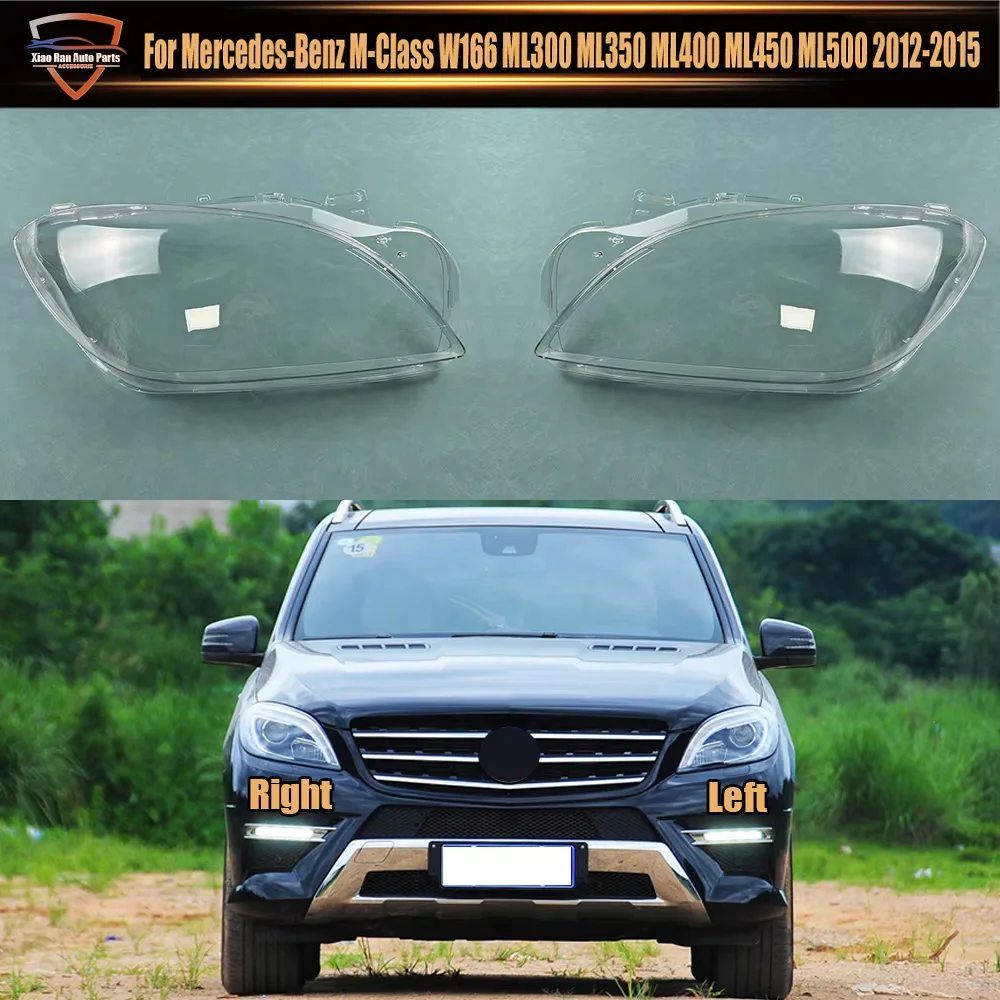 For Mercedes-Benz M-Class W166 ML300 ML350 ML400 ML450 ML500 2012-2015 Car Headlight Headlamp Clear Lens Auto Shell Cover