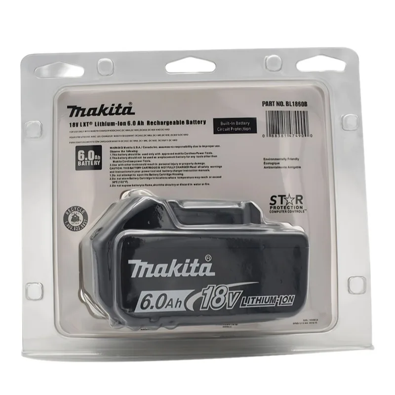 Genuine Makita 18V 6A Rechargeable Lithium Ion Battery With Battery indicator For Makita BL1830 BL1840 BL1850 Power Tool Battery