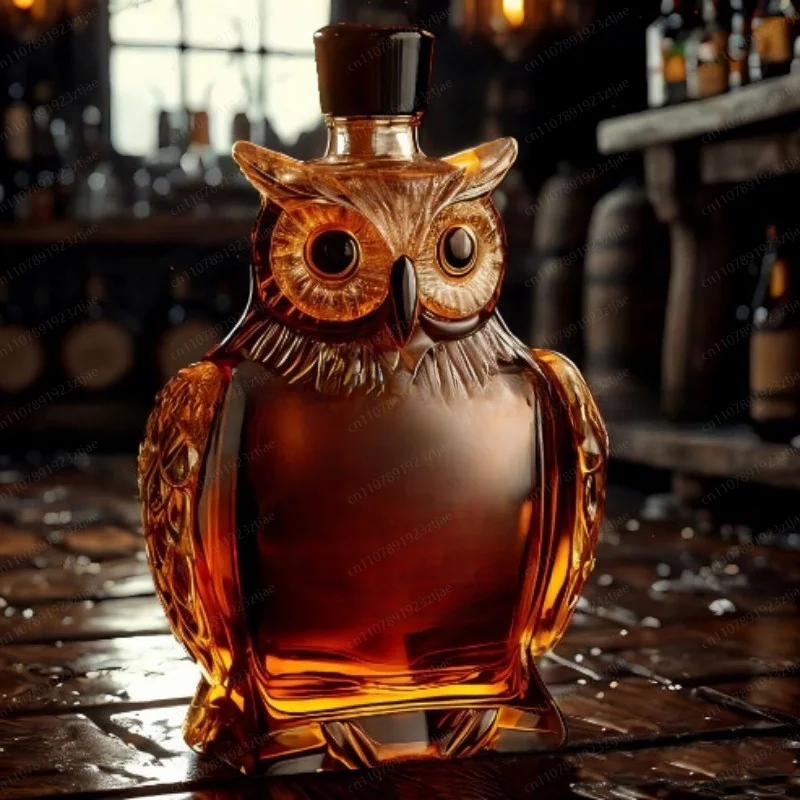 JMZ Thickened Creative Animal Whiskey Decanter – 500ml Glass Liquor Bottle for Men, Home Bar & Party Decor