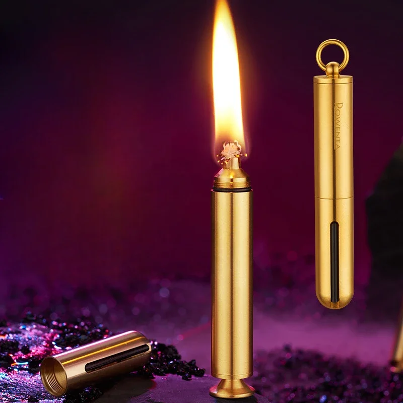 2026 Mini Brass Ten Thousand Match Windproof Lighter Personalized Small Lamp oil Key Ring Lighter Smoking Accessories Gift