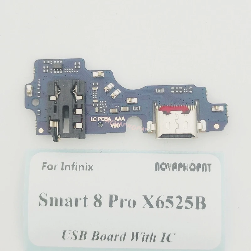 Für Infinix Smart 8 Pro X6525B USB Dock Ladegerät Port Stecker Kopfhörer Audio Jack Mikrofon Lade Flex Kabel Bord mit IC