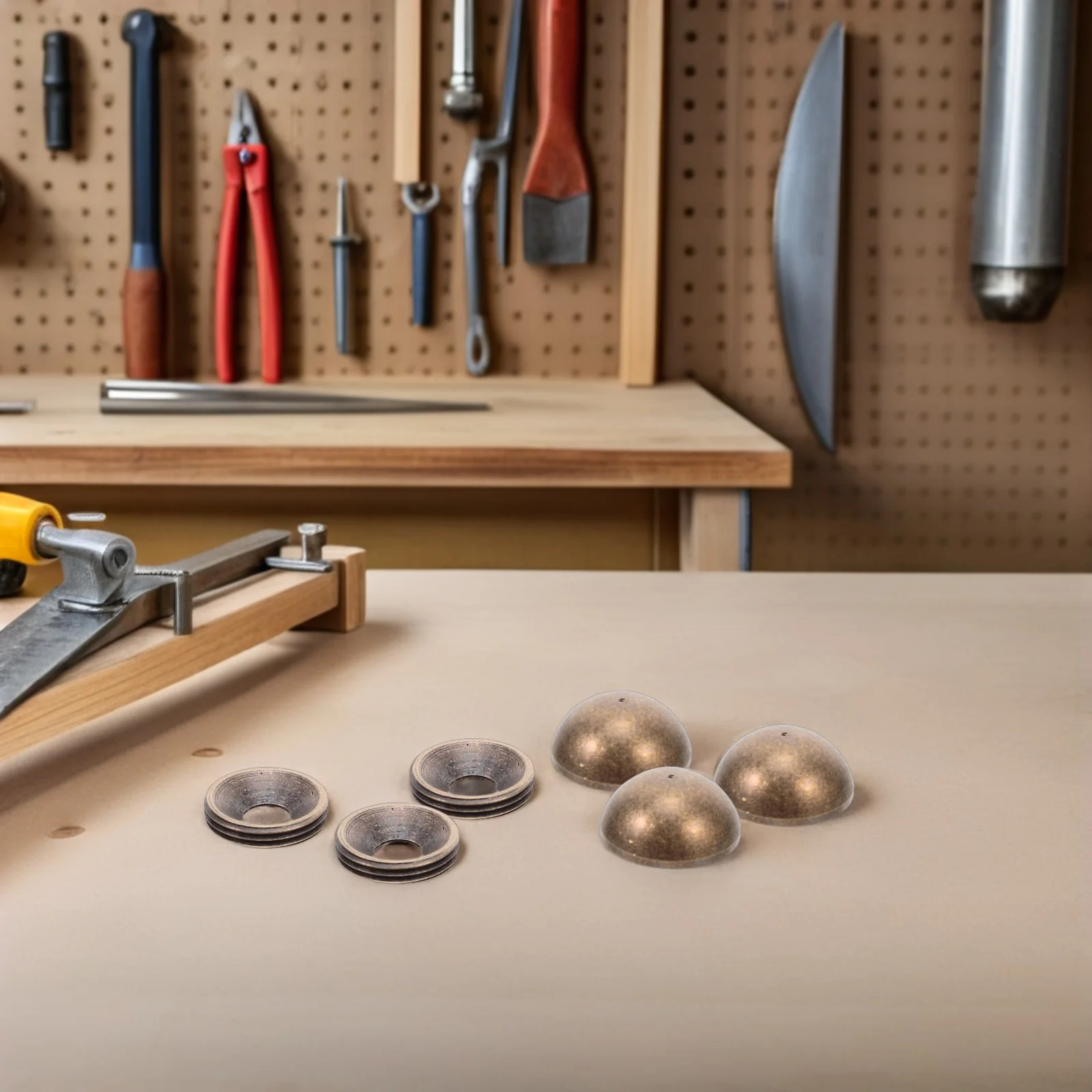 

8Sets Mirror Nail Decorative Cover Brass Finish Screw Caps for Cabinets Self Tapping Fixing Screws for Home Decor Wall Mounting