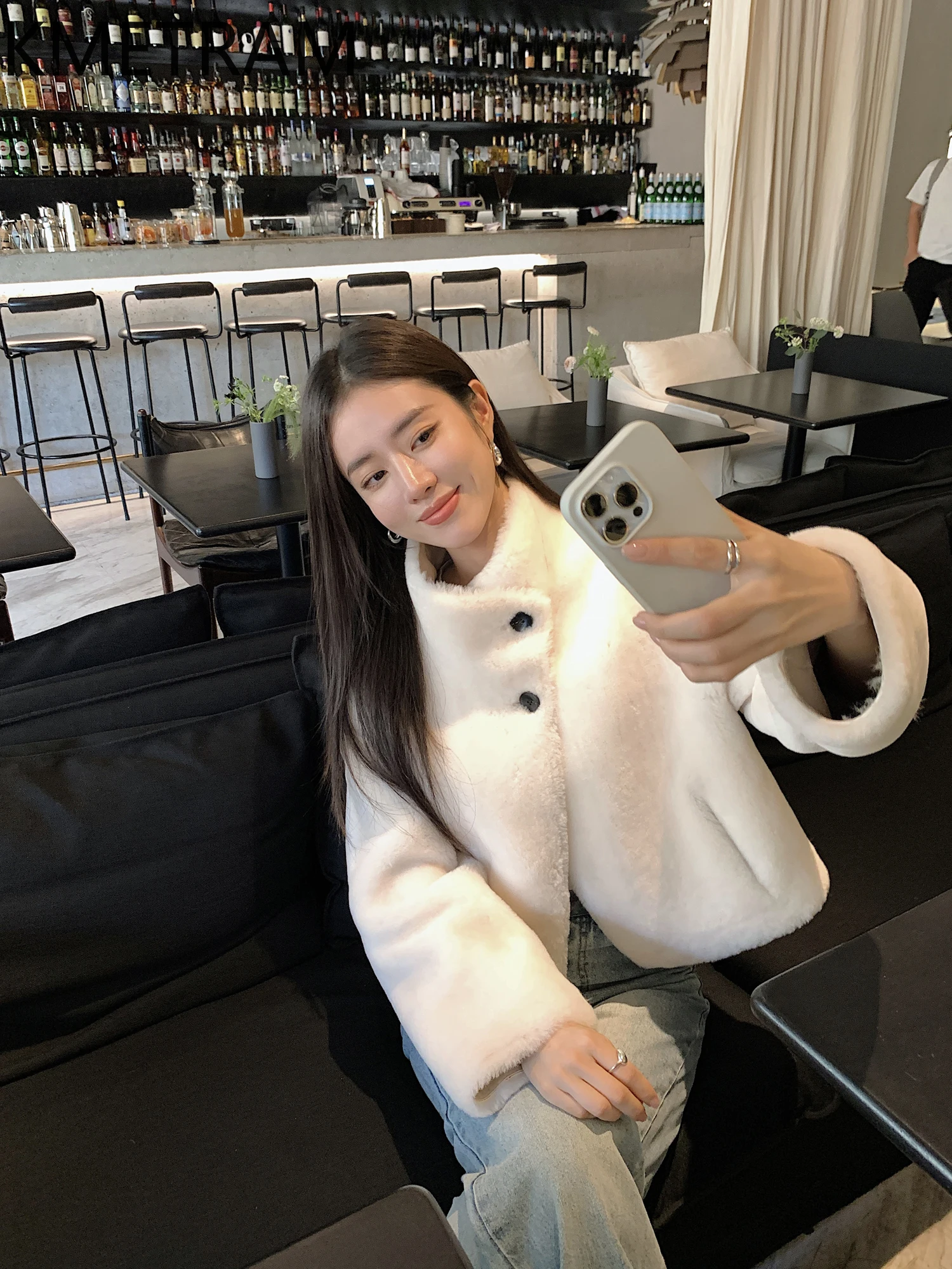 ขนสัตว์MerinoธรรมชาติSheepskin Double Facedเสื้อขนสัตว์ผู้หญิงสั้นขนสัตว์จริงฤดูหนาวเสื้อผ้าผู้หญิง 2025 Furryแจ็คเก็ต