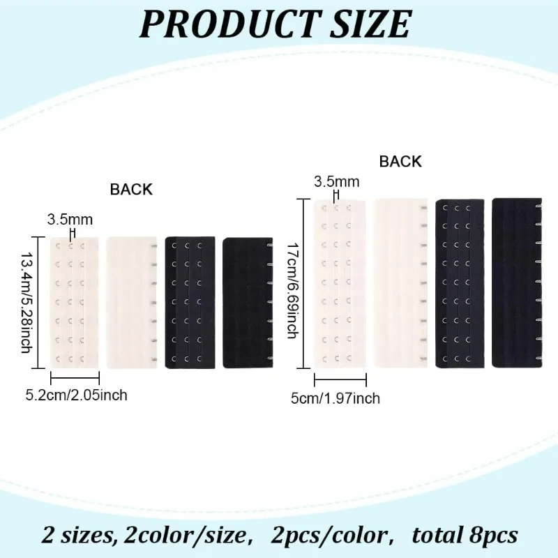 8 Style Corset Bra Extender Hook 3 Rows 7/9 Hooks Black & Navajo Faja Extender White Women\'s Longline Corset Bra Extender