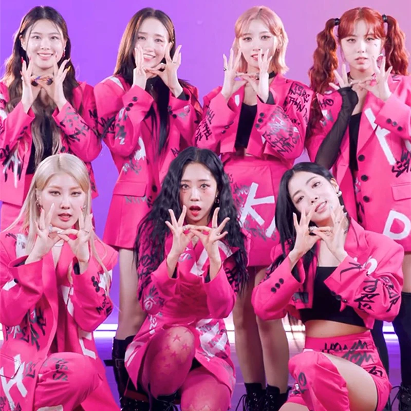 Damski strój Kpop damski różowy płaszcz szorty piosenkarka jazzowa kostium taneczny DJ DS taniec Hip Hop odzież pokaz sceniczny klubowa XS6711