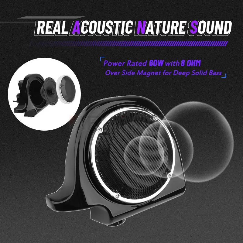 

Motorcycle Speaker Pods Box Boxes 6.5" for Harley Touring Lower Vented Fairings 1997-2013