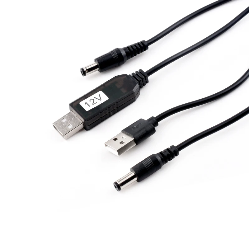 كابل تعزيز الجهد USB 5 فولت إلى 9 فولت 12 فولت بنك الطاقة، بنك الطاقة المحمول متصل بجهاز التوجيه، كابل إمداد الطاقة لتحويل الجهد