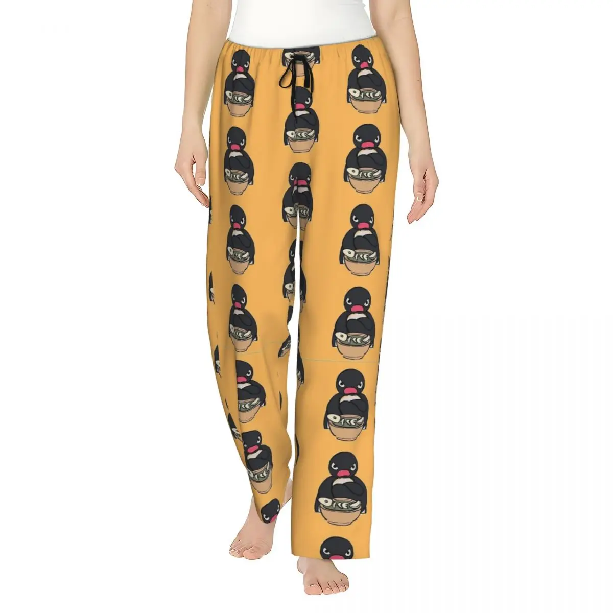 

Women's Pyjama Pants Sulking Penguin With His Meal Meme Lounge Pants Stretch Angery Pingu Pj Bottoms