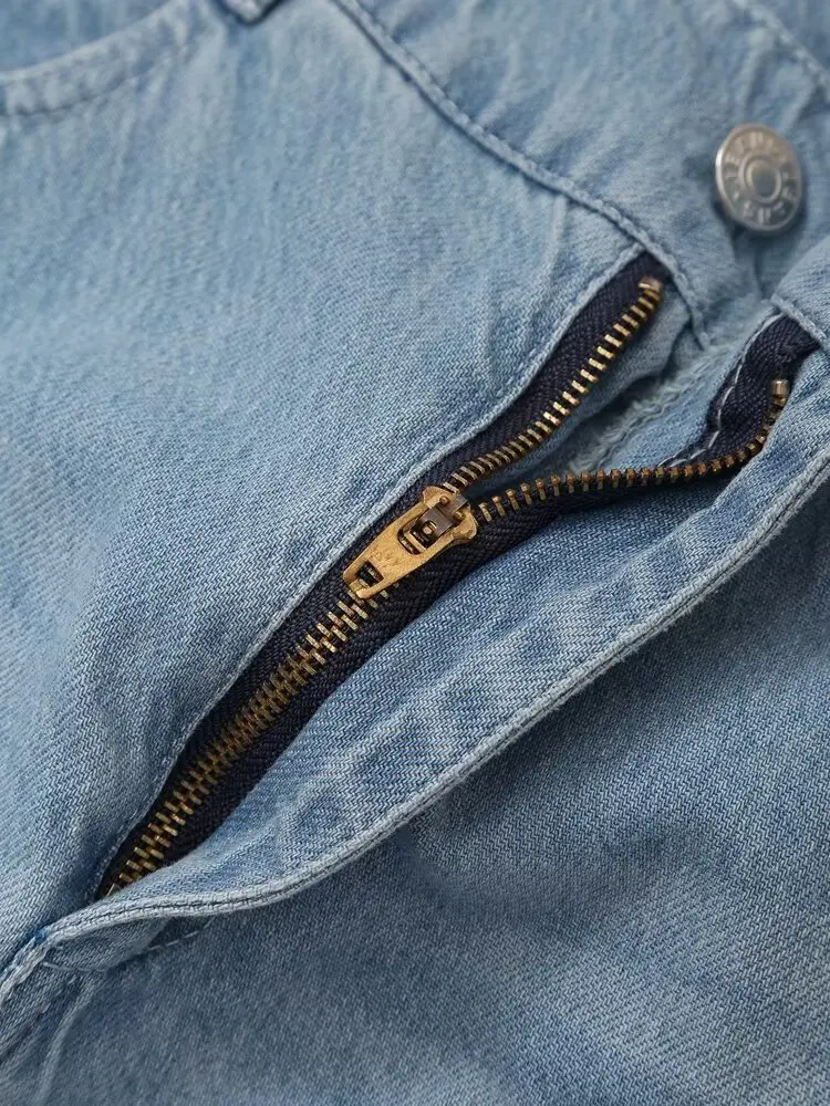 جينز نسائي فضفاض غير رسمي بتطريز مجوف ، بنمط ياباني وأمريكي ، ملابس موضة ، منتج جديد ، خريف ، أوربا