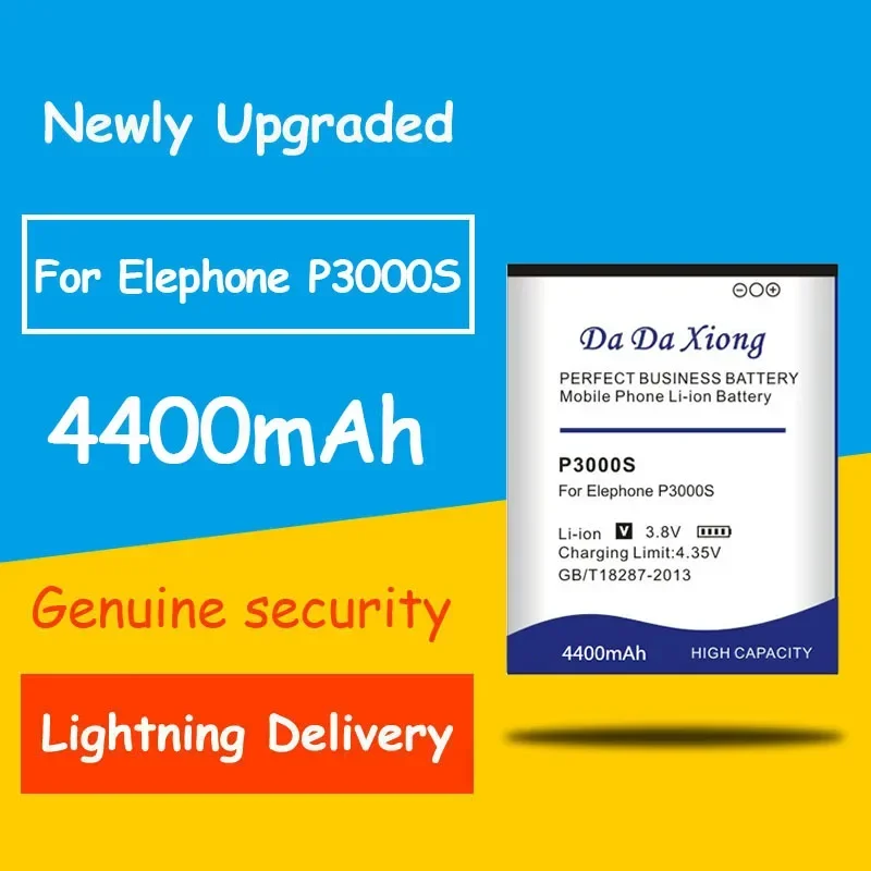 Fast And Safe Rechargeable Battery 4400mAh Elephone P3000 S For S