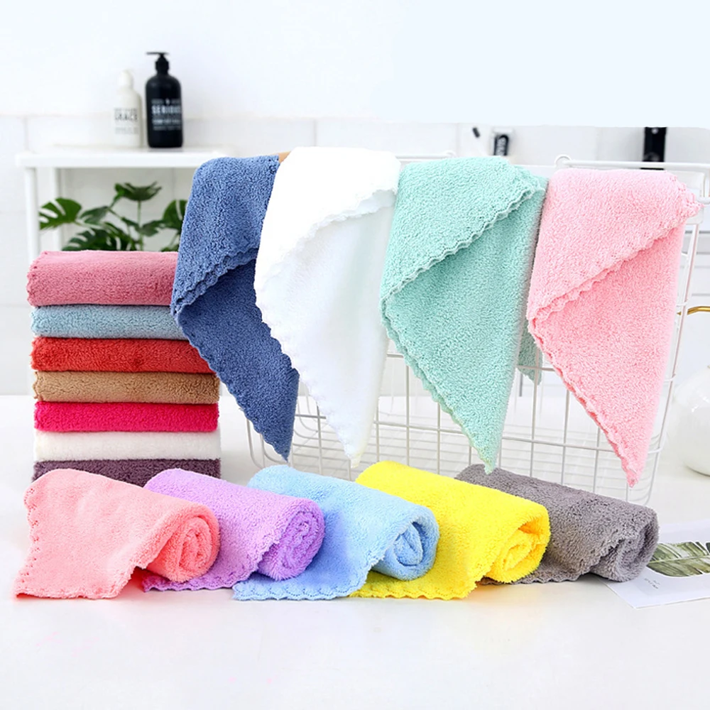 13pcs Soft Absorbent Washcloths Quick Drying Compact Square Towels Multi-Functional Handkerchief for Home Bathroom Kitchen