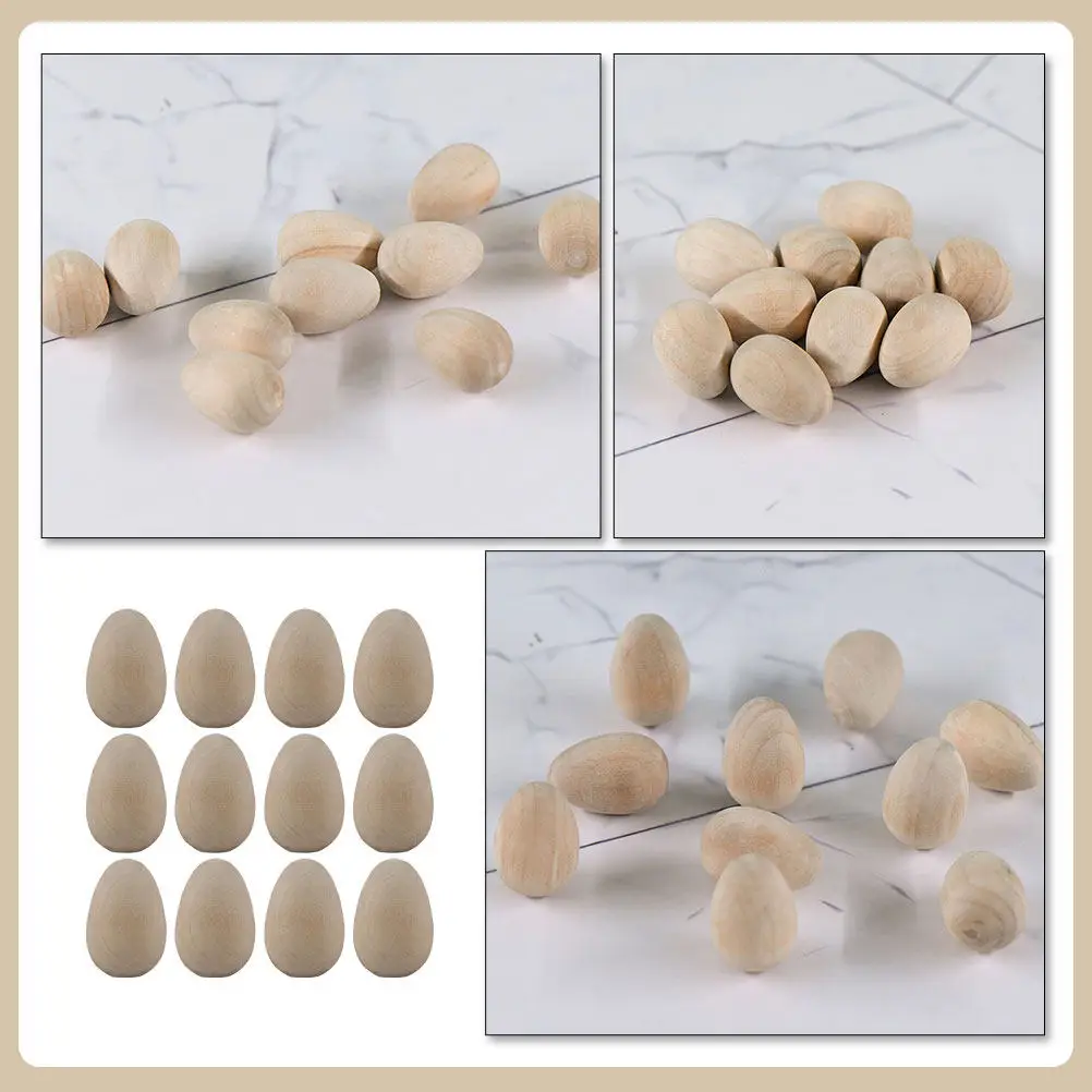 

12 шт. деревянных заготовок для птичьих яиц, гладкие неокрашенные яйца для ручной росписи, детского творчества, рукоделия и декоративных работ