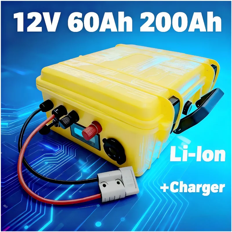 Ultra-Durable Waterproof 12V Lithium Battery (60Ah-200Ah) + 10A Charger – Surge-Protected Power Beast for Recreation, Off-Grid