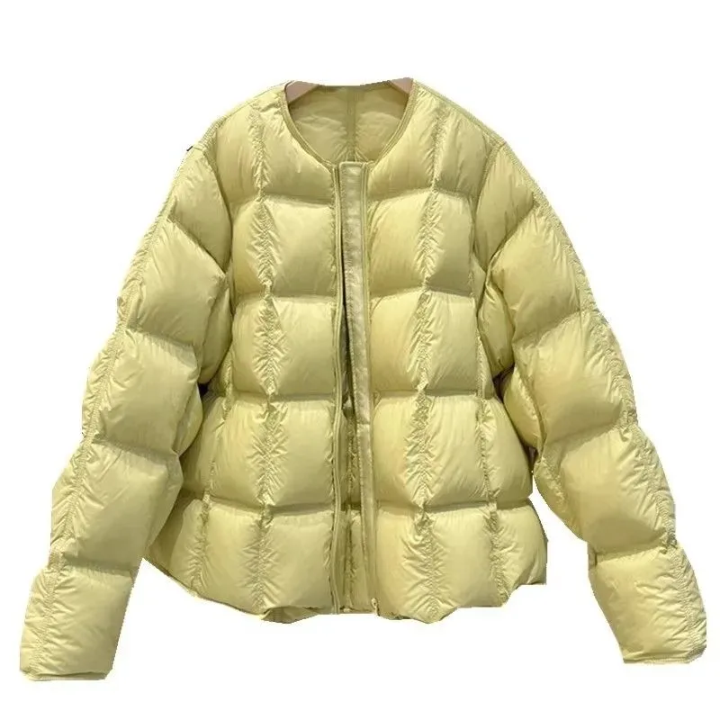 

Autumn Winter New Down Cotton Jacket Ladies Parkas Korean Fashion O-Neck Padded Coat Loose Women Bread Outerwear Female T1612