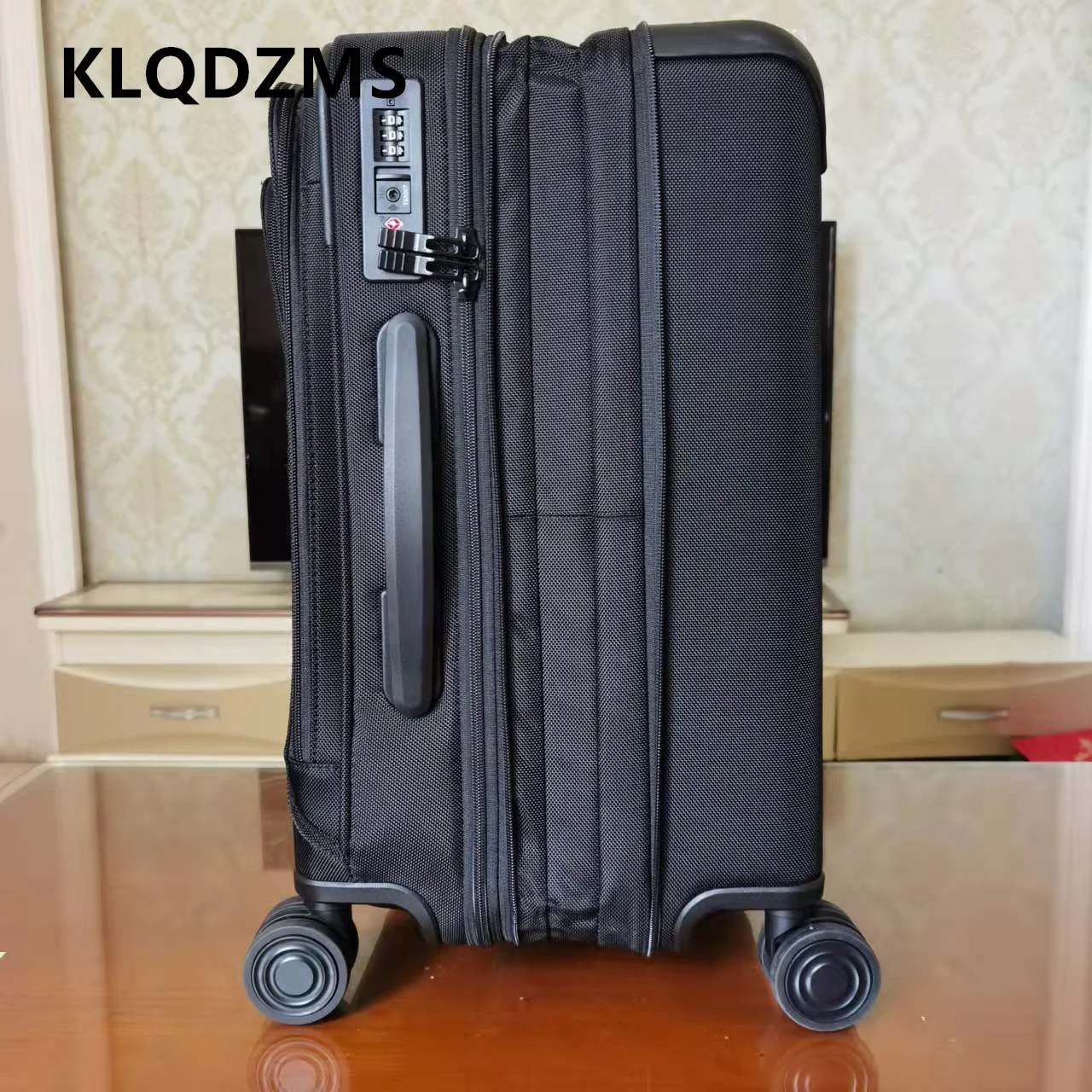 KLQDZMS 20Inch Men's Suitcase Nylon Business Boarding Box Expandable Zipper Trolley Case Women's Carry-on Travel Luggage