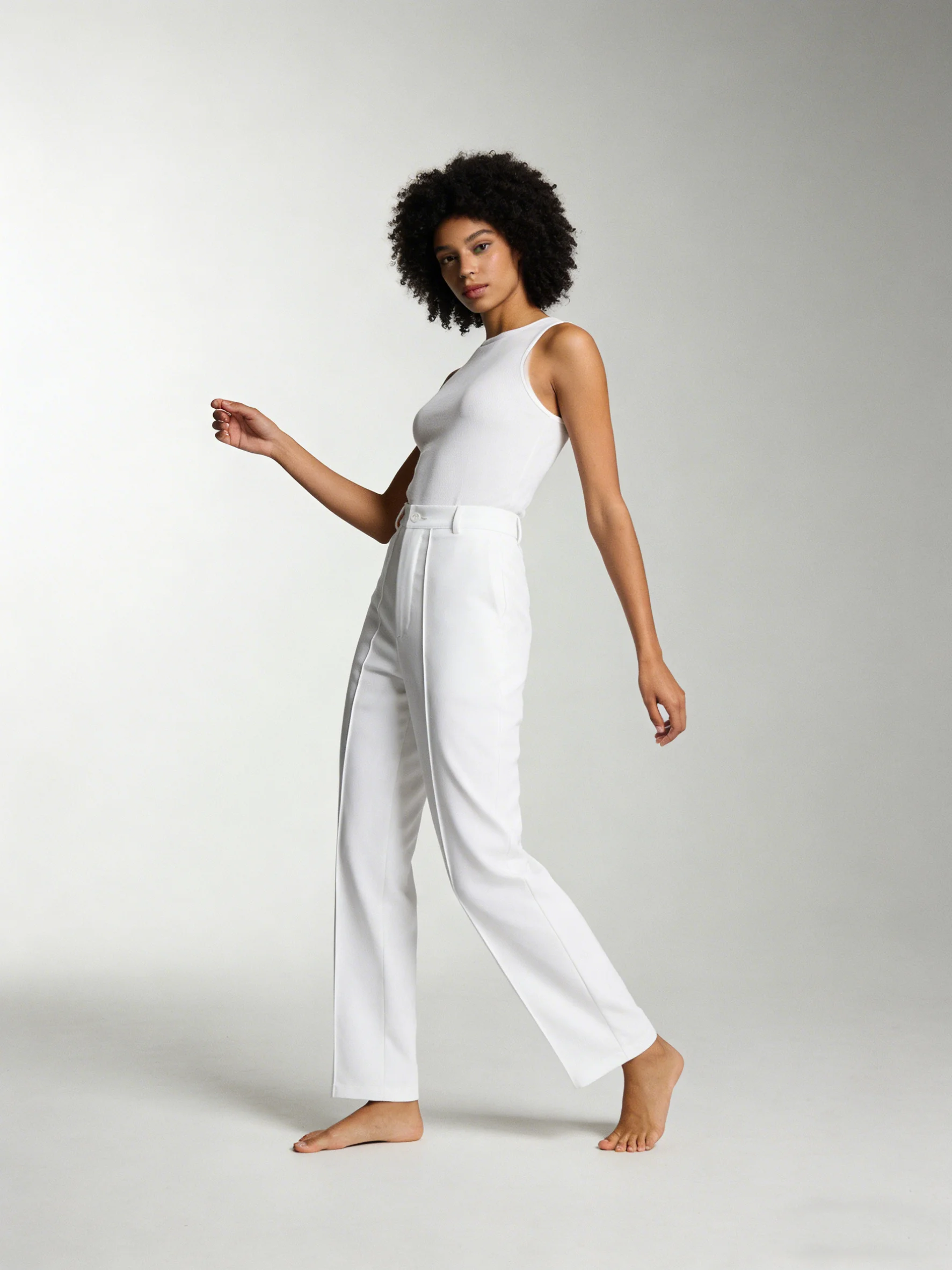 Pantalones exquisitos elegantes de pierna recta para mujer, pantalones de traje cómodos para el lugar de trabajo y uso informal diario.