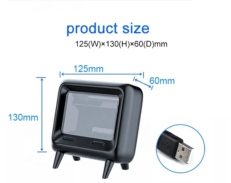 EDOO D61 Groothandel USB RS232 Desktop Omnidirectionele Barcodescanner 1D 2D QR Code & PDF417 MRZ Scannen Reader