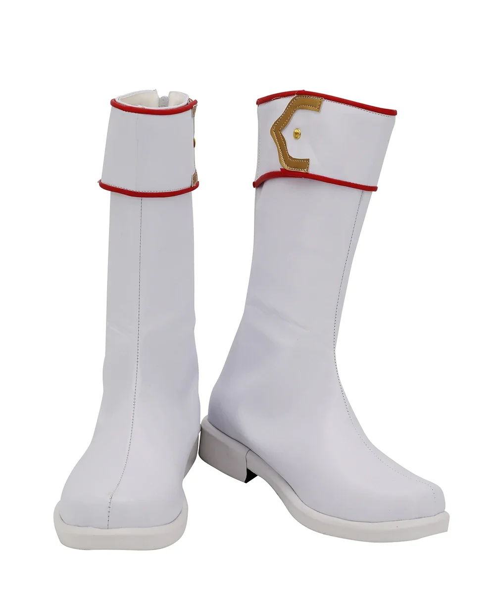 Syaoran Schuhe Cosplay Card Captor Sakura Syaoran Li Cosplay Stiefel Weiße Schuhe Maßgeschneiderte Stiefel für Jungen und Mädchen