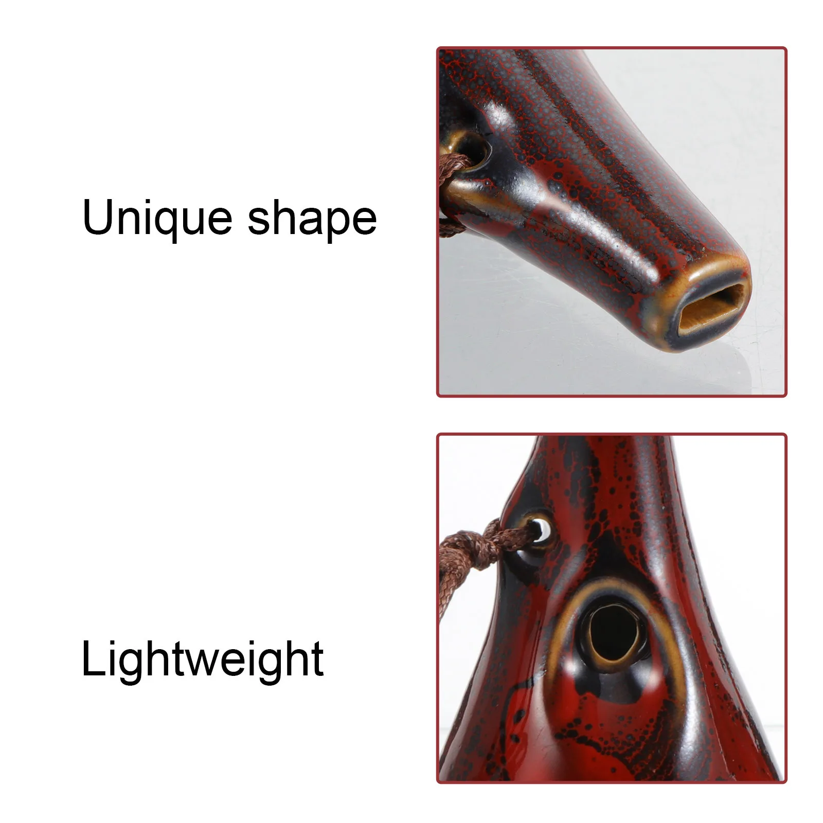 Instrumento de cerámica para principiantes, Ocarina Alto C de 6 agujeros, diseño Retro, fácil de tocar, práctica de viento portátil para niños y adultos