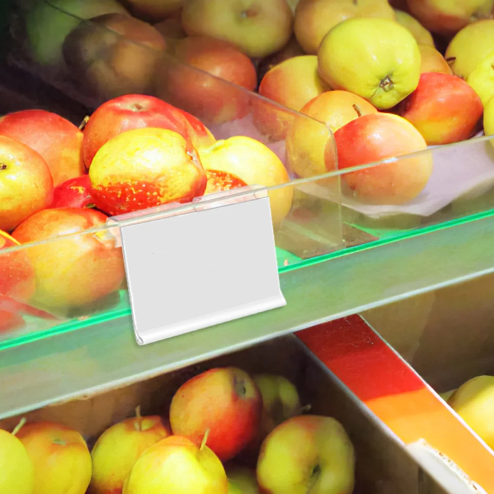 

50Pcs Clear PVC Label Holders Wire Shelf Clips Clip-on Price Tag Holders for Retail Store and Shelf Organization